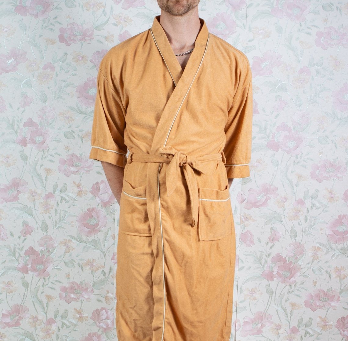 Men's Vintage Robe One Size Beige Hugh Hefner Loungewear Etsy