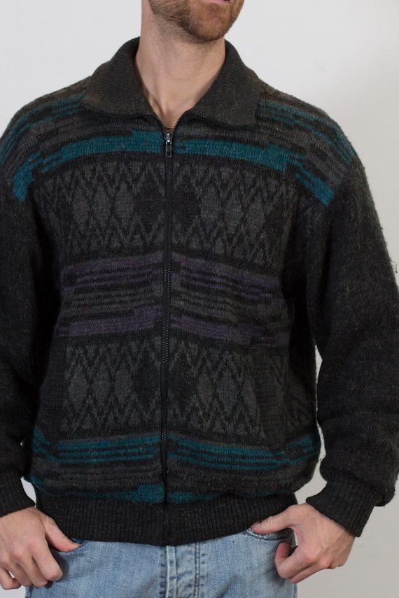 Vintage Geometric Jacket - Men's Large Outerwear … - image 2