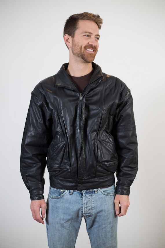 etsy leather biker jacket
