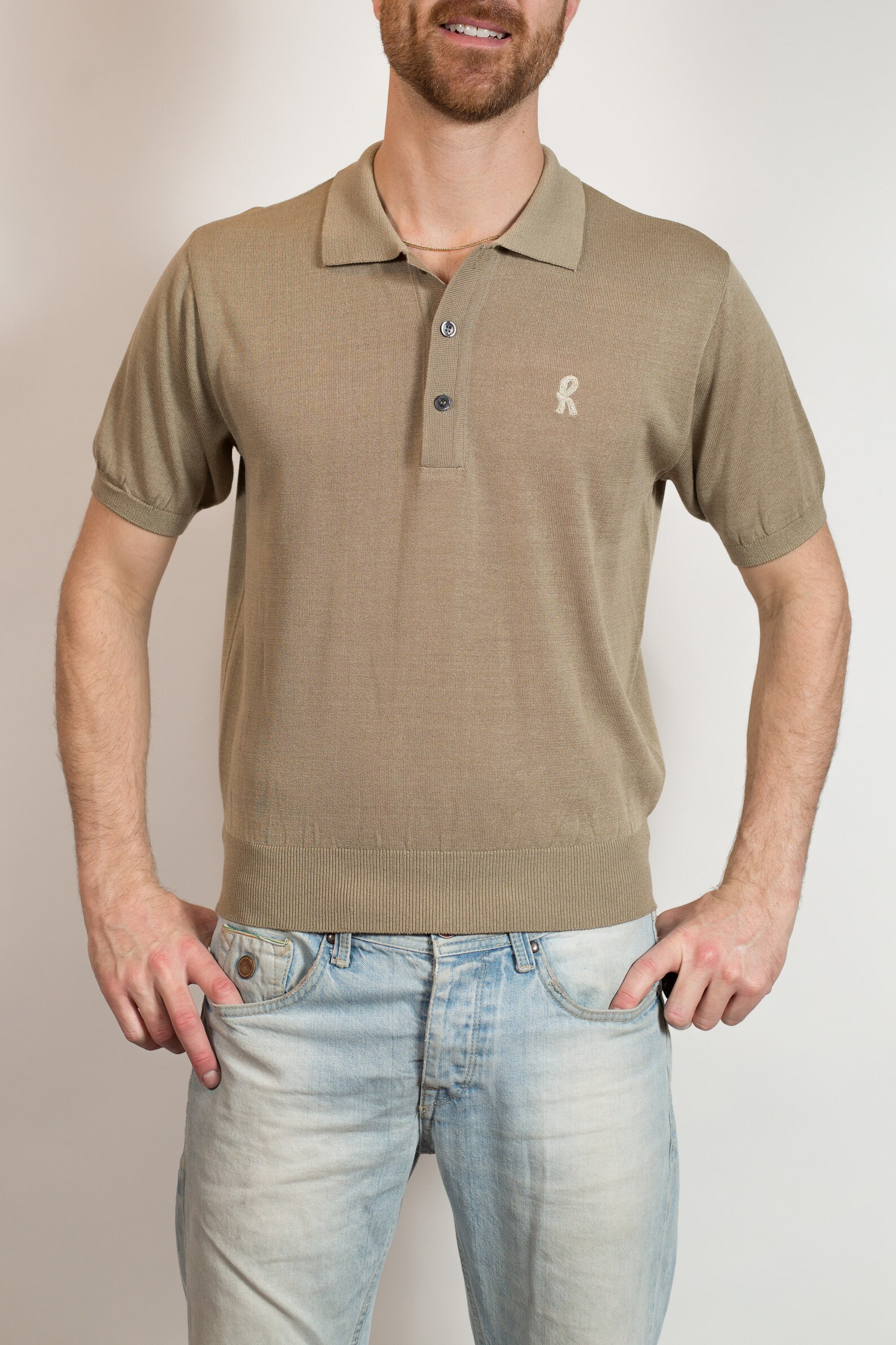 Vintage Men's Golf Shirt Small Size Light Brown Polo Etsy