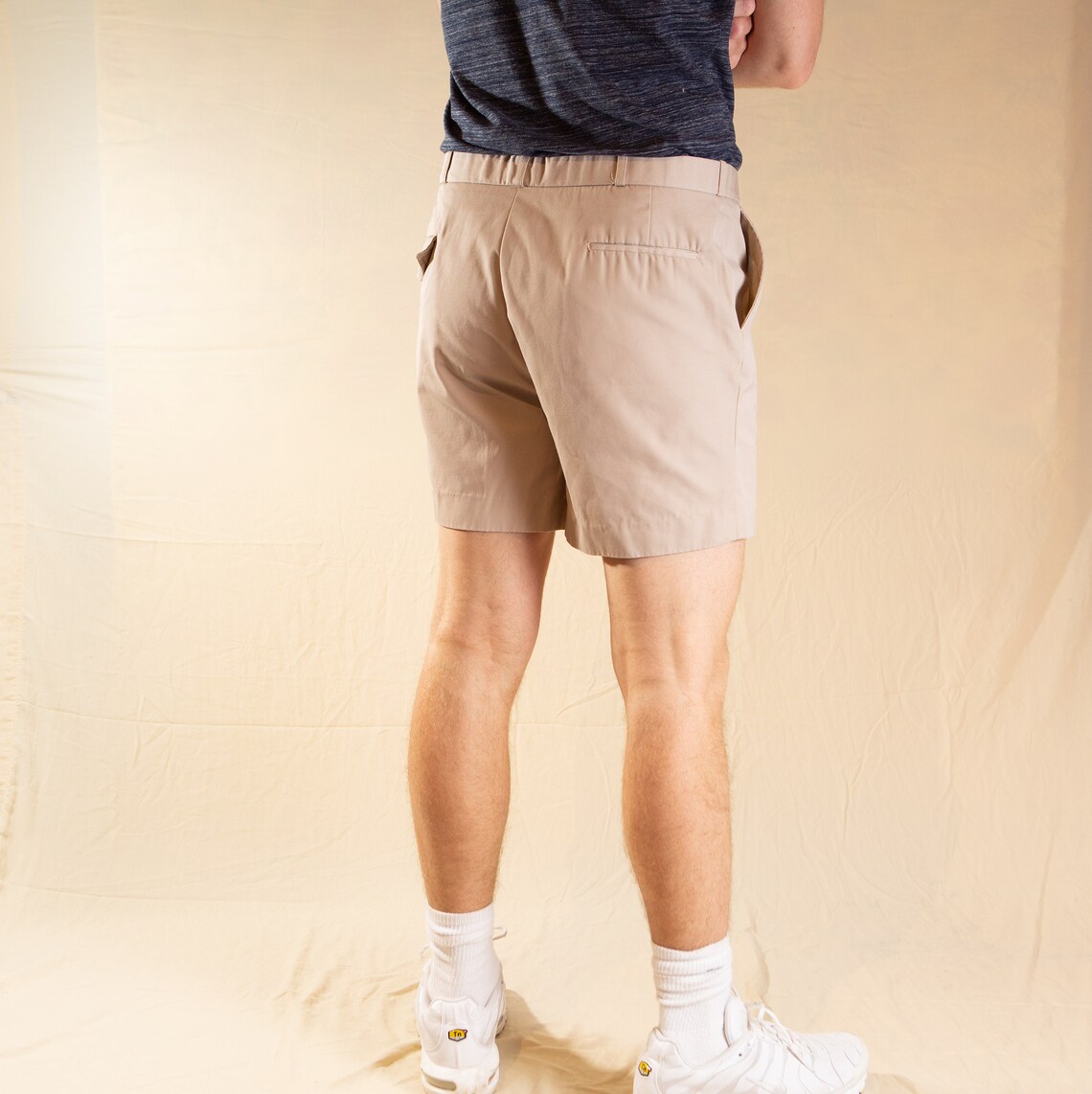 Vintage Khaki Shorts 1980's Size 35 Beige Short Etsy