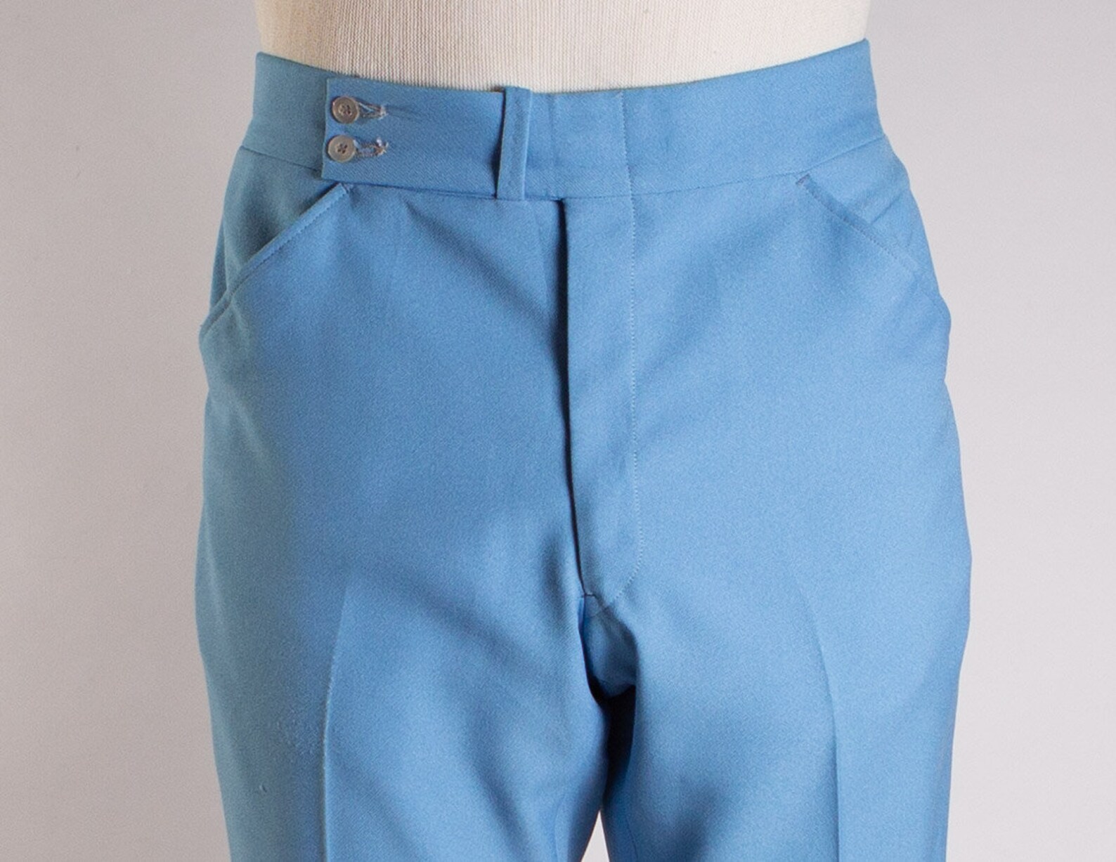 Vintage Blue Pants Mens 32W Baby Blue Slacks 70's Etsy
