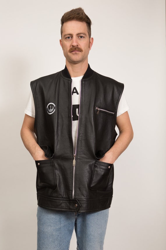 Plus size deals leather motorcycle vest