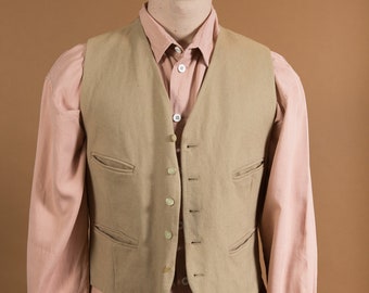 Gilet en laine - milieu d’hommes beige / Beige couleur gilet en laine - Jones indien Safari Chic Vest Dunn and Co