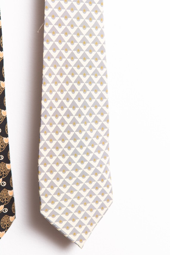 Vintage Krizia Neckties with Geometric 80's Patte… - image 2