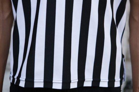 Men's 70's Striped Polo Shirt - Black and White F… - image 3