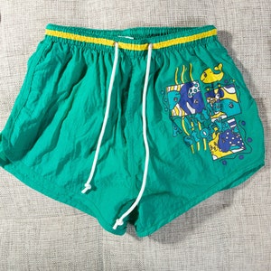90's Boys Swim Shorts - W22-28" Vintage Surf / Swim / Beach Shorts - Fresh Prince Style Lichtgewicht Snel droge Retro Trunks