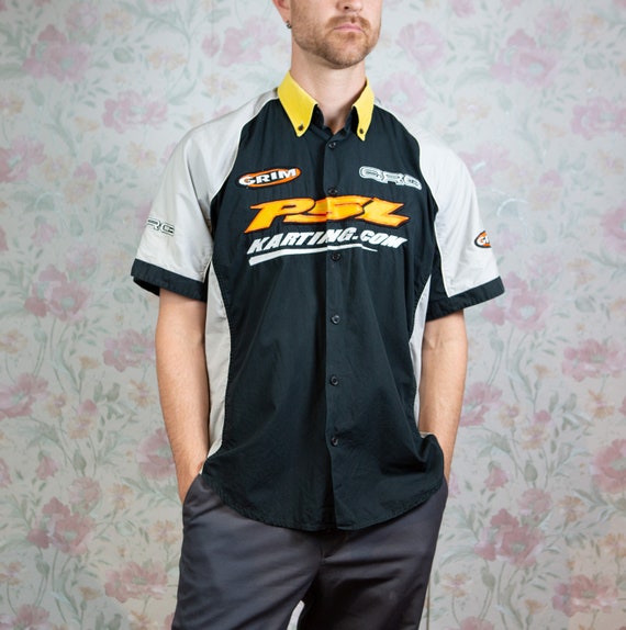 PSL Karting Racing T-Shirt -Medium Size Button up… - image 3