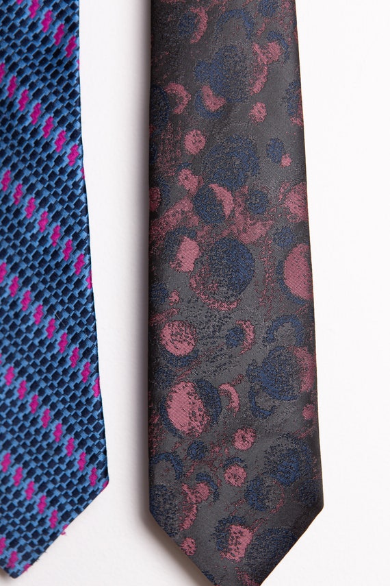 Vintage Neckties - 60's / 70's Geometric Pattern … - image 4