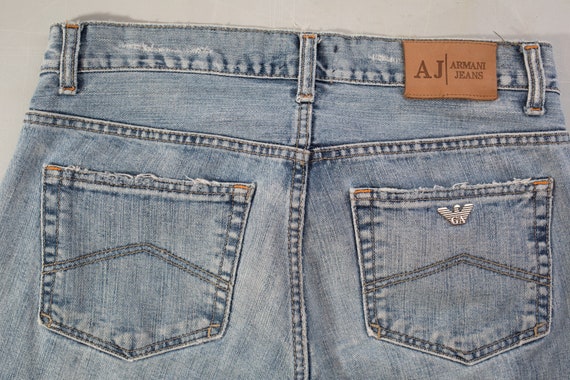 mineraal ontwikkelen Vol Vintage Mens Armani Jeans W34 Faded Stone Wash Blue Low Rise - Etsy