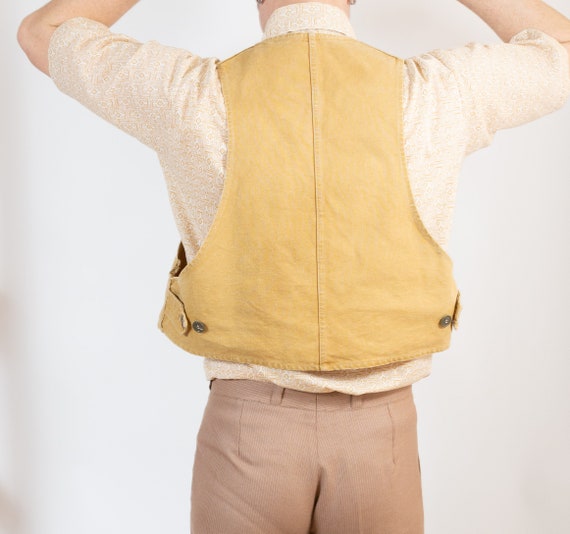 60's Hunting Vest - Men's Vinatge Large Size Beig… - image 4