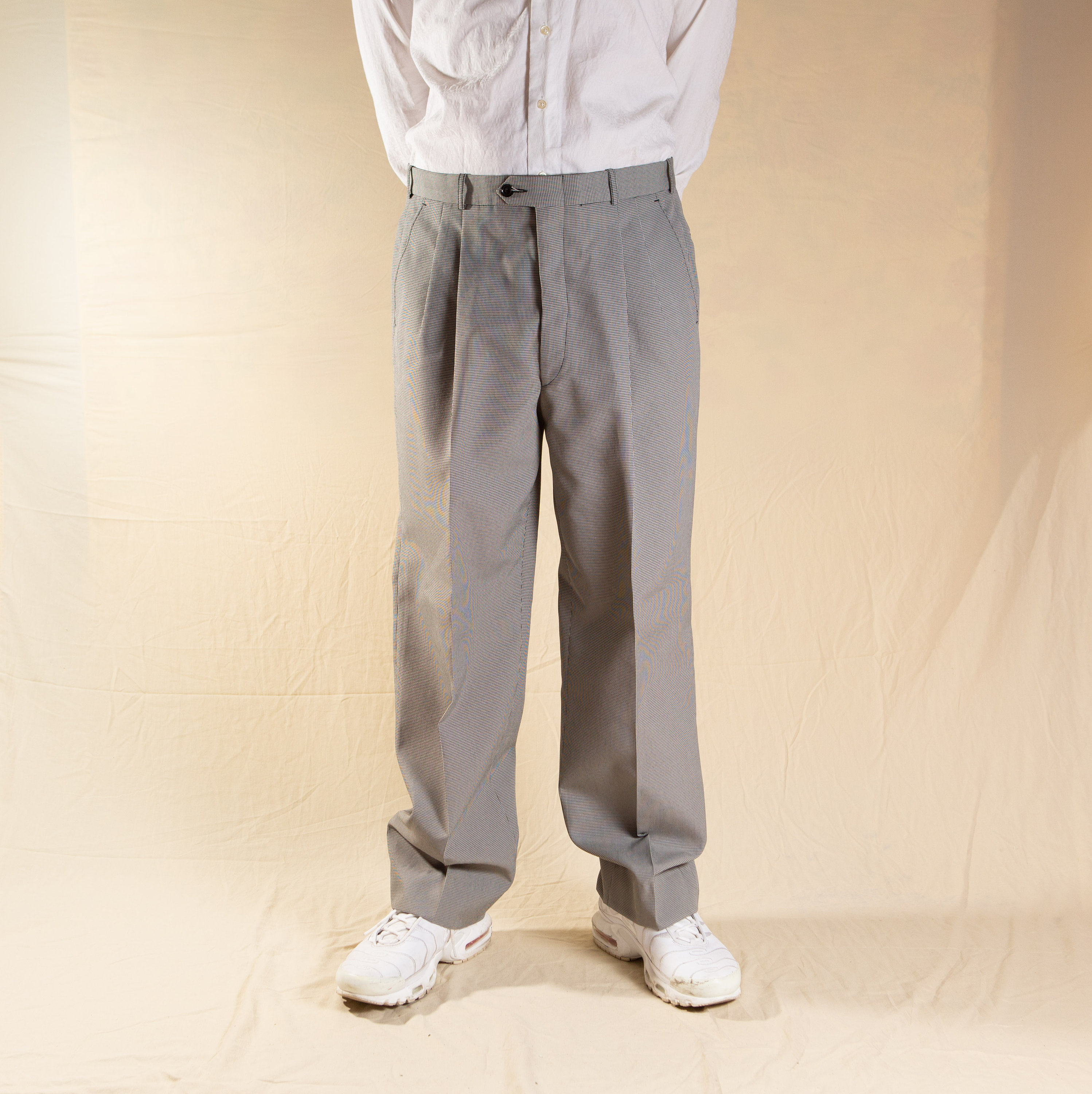 Vintage Mens Grey Dress Pants With Houndstooth Pattern- 36 Vintage Mens Grey Dress Pants With Houndstooth Pattern- 36