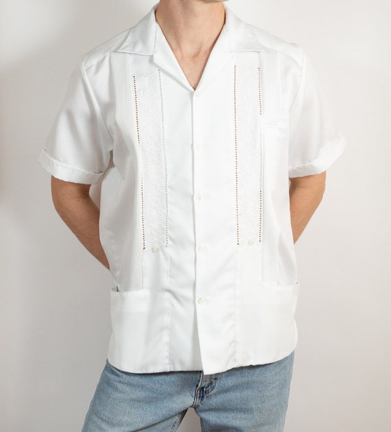 Guayabera Shirt Vintage Bowling Shirt 