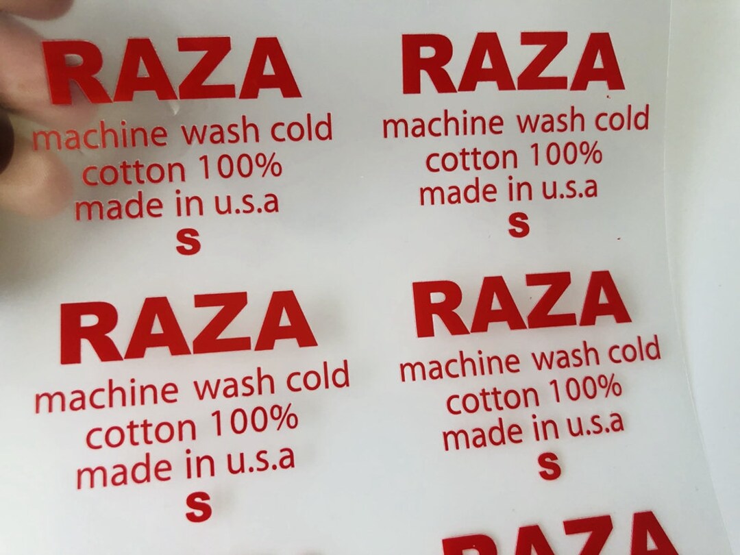 1000 Printed Label Heat Transfer Labels Custom Your Logo Heat Transfer ...