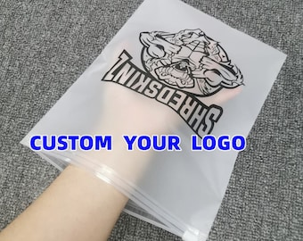 50-500pcs Custom frosted zipper bags,custom packaging for clothing,custom zip lock bags for tshirt/hoodie