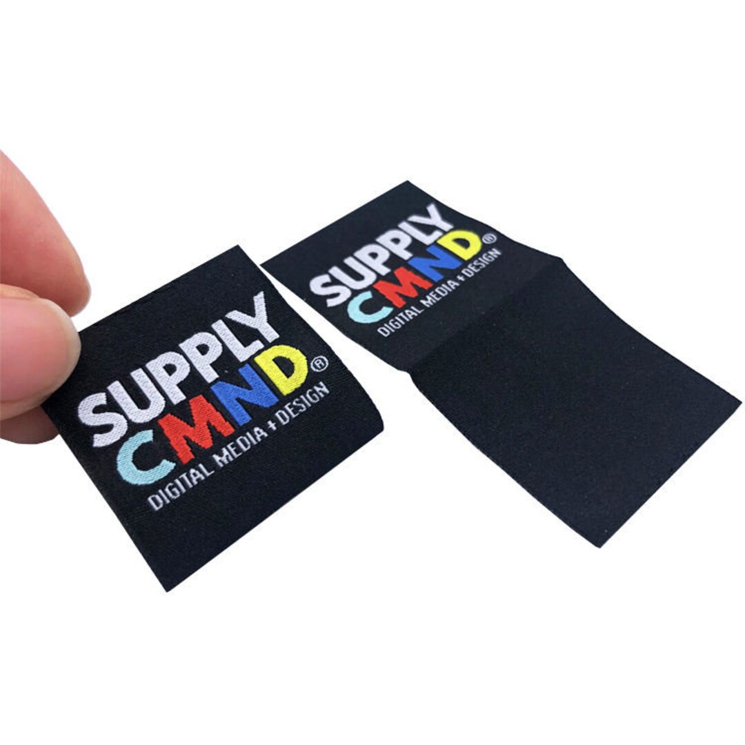 100 Custom Hem Tag Woven Label / High Density / Sew on Brand Label