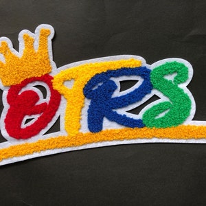 Custom chenille patches, Custom iron on towel embroidery patch, High quality chenille letters patches, iron on patch letters
