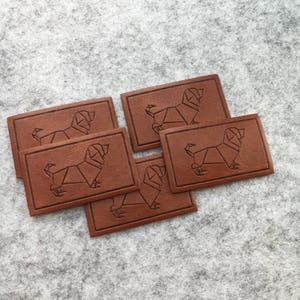 200 Personalized Leather Label, Custom Embossed Leather Patch, Custom Leather Patch, PU Faux leather labels, Debossed Leather Tags,