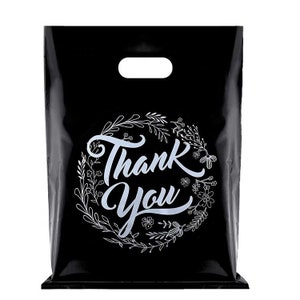 50-500 Custom White Plastic Shopping Bag，Custom Boutique Bag, High Quality Clothes Bag with you logo，Plastic tote bag with you logo