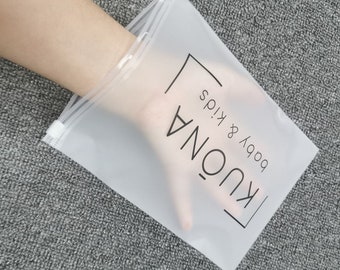 50-500pcs Custom Frosted zipper bags with logo,clothing bags for underwear,toys,makeup packaging with logo printed