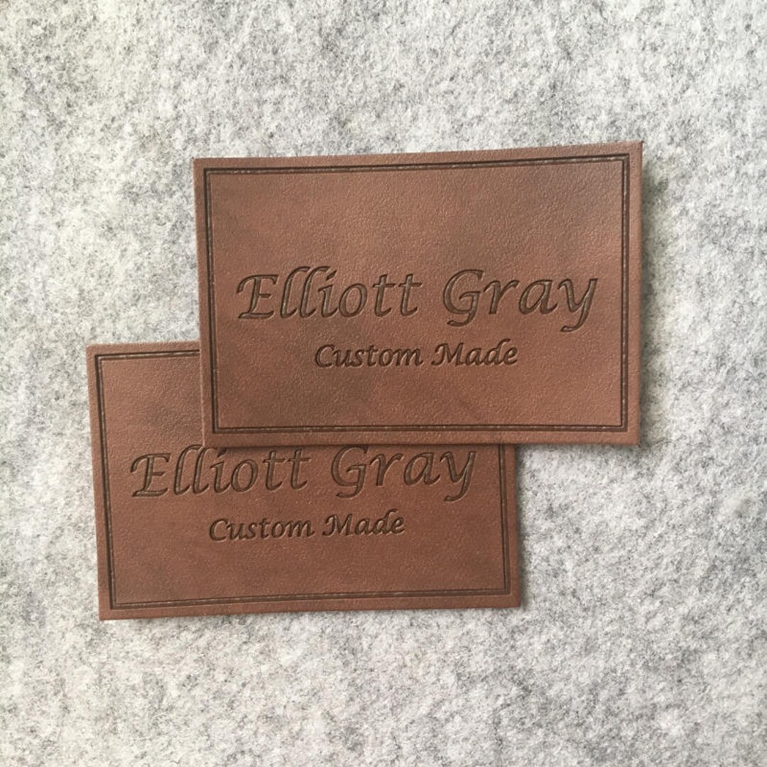 300 Custom Embossed Leather Patch, Custom Leather Label Tag, Clothing