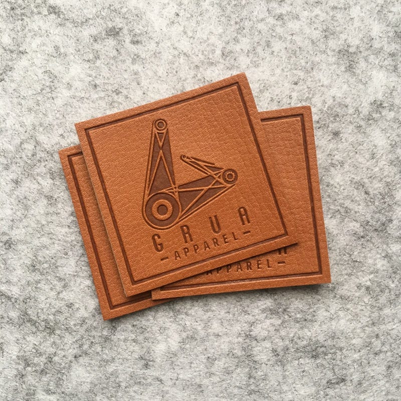 200 custom logo leather labels faux leather patch custom pu Etsy