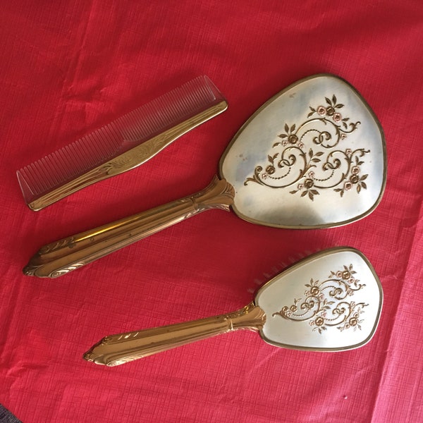 Comb, brush and mirror set - VINTAGE