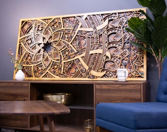 Entropy ~60 x 30 Wooden Wall Art