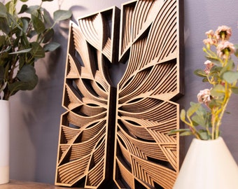 Flow ~Pair of Mirrored -16 x 12 Wooden Wall Art