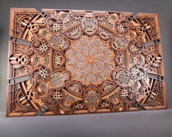 Stradivar ~47 by 31" Wooden Wall Art