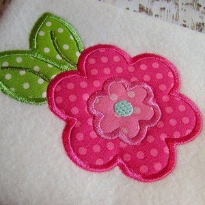 Applique  flower, machine embroidery, instant download design, pink flower, summer flower, embroidery flower, summer