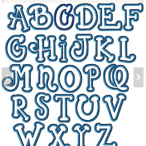 Applique Bubble alphabet monogram embroidery font, machine embroidery instant download alphabet letters, Appliqué alphabet image 2