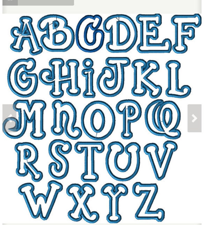 Applique Bubble alphabet monogram embroidery font, machine embroidery instant download alphabet letters, Appliqué alphabet image 2