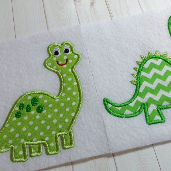 Applique Dinosaur machine embroidery instant download design, Set of 2 embroidery appliqué dinosaur