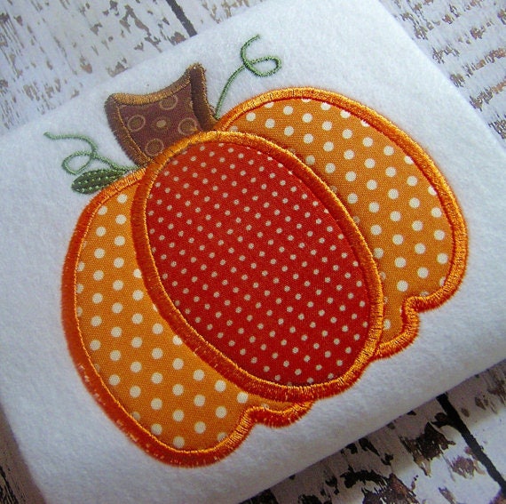 Applique pumpkin machine embroidery instant download design, pumpkin patch, Fall embroidery design, Harvest appliqué design