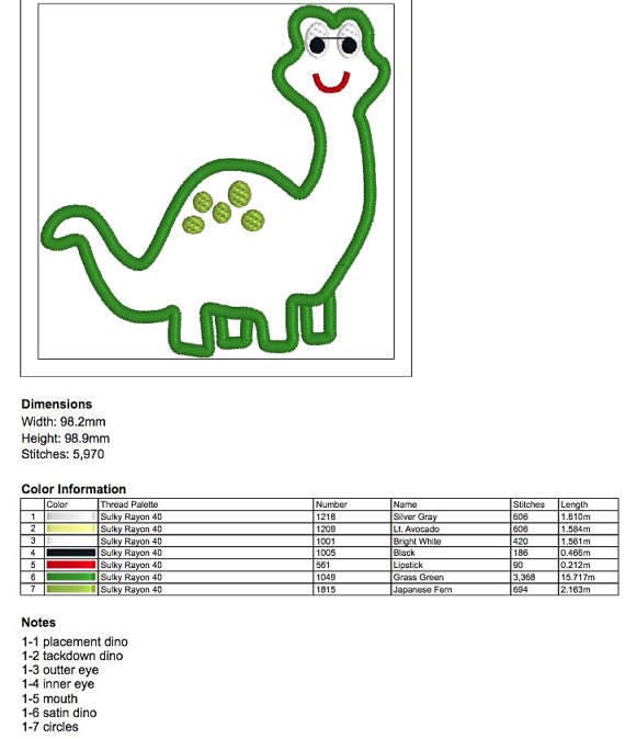 Dinosaur Applique Machine Embroidery Design (instant Download) - Etsy