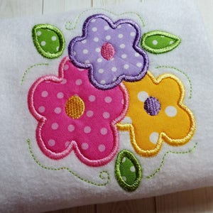 Applique Flowers, machine embroidery, instant download, Spring Flowers, Pink flower, Appliqué flowers, flowers with swirls