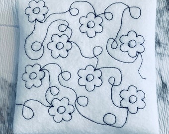 Flower Stipple quilt design, machine embroidery design, stipple quilt pattern, instant download, flower stipple design,