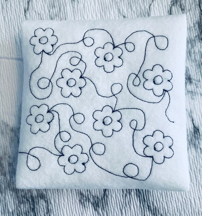 Flower Stipple Quilt Design Machine Embroidery Design Etsy