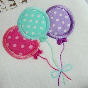 appliqué birthday balloons machine embroidery instant download design, Happy Birthday balloons, party balloons, trio of balloons