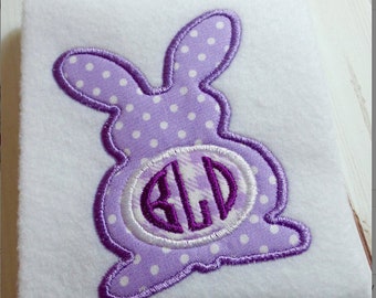 Applique Easter Bunny, machine embroidery instant download design, Monogram bunny, Happy Easter bunny personalized, embroidery bunny