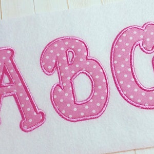 Applique Bubble alphabet monogram embroidery font, machine embroidery instant download alphabet letters, Appliqué alphabet image 1