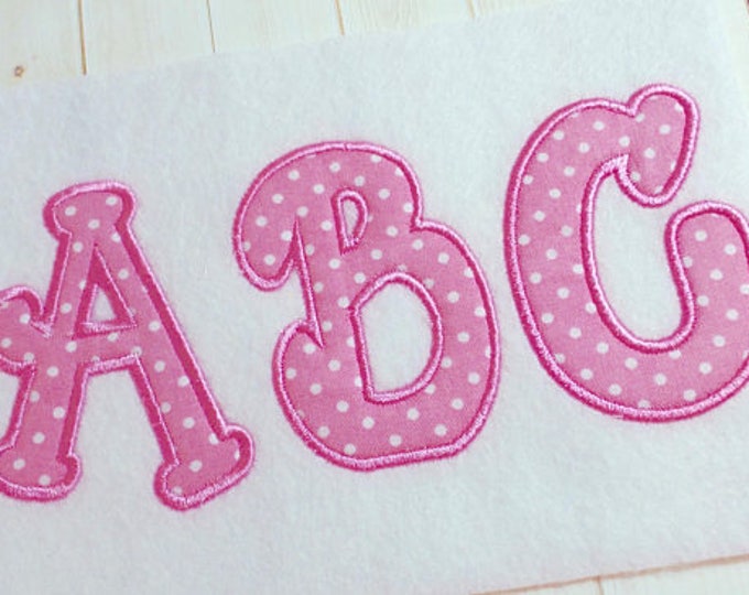 Applique Bubble Alphabet Monogram Embroidery Font, Machine Embroidery