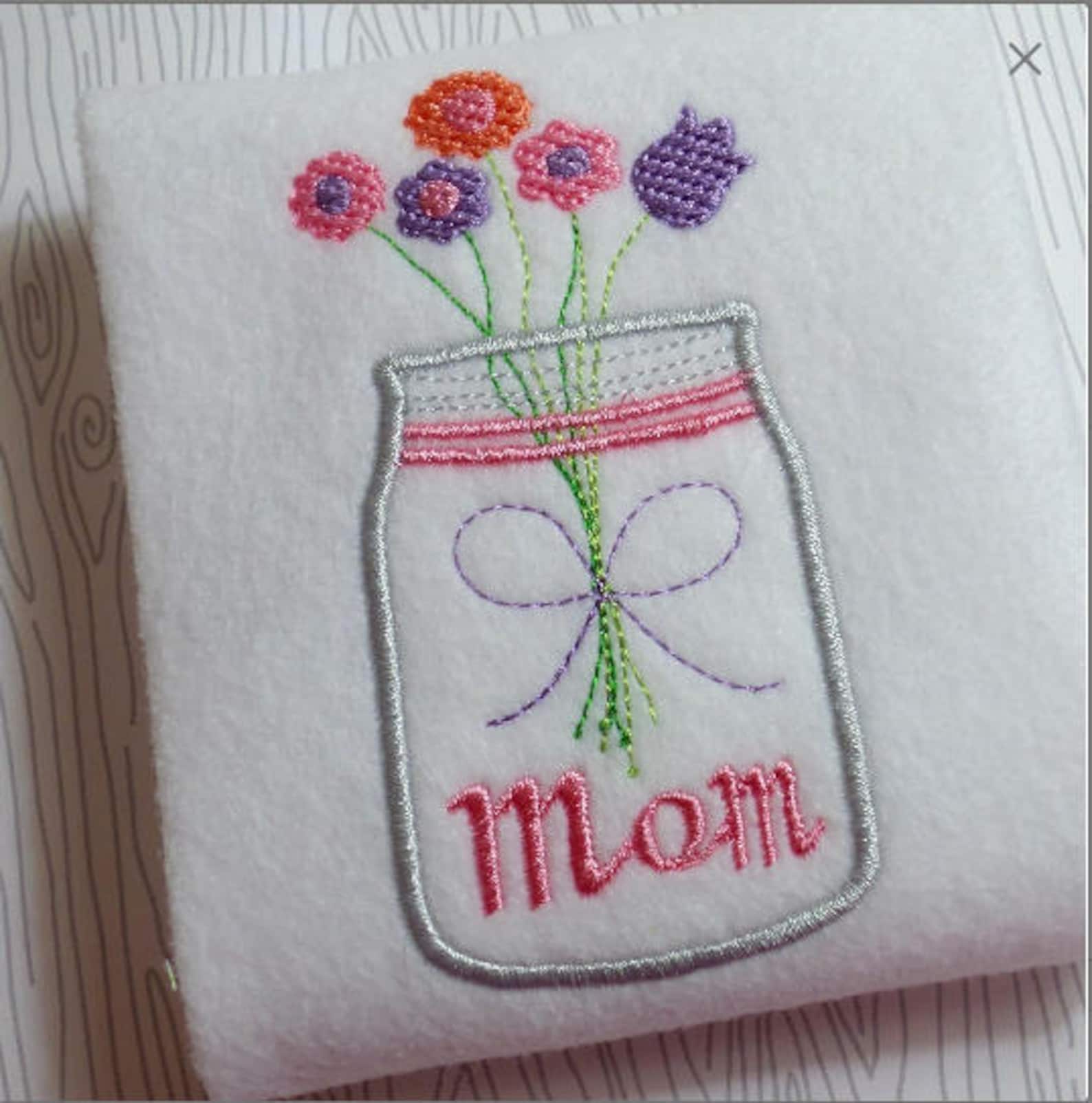 Embroidery Mason Jar Machine Embroidery Instant Download File Etsy