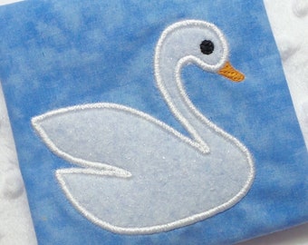 Applique swan machine embroidery instant download digital file, appliqué bird, swan bird, appliqué design