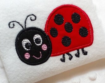 Appliqué Ladybug Machine Embroidery Design (Digital Download)