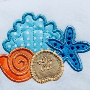 Applique sea shells, beach shells, machine embroidery beach shells, embroidery sea shells, instant download machine embroidery design