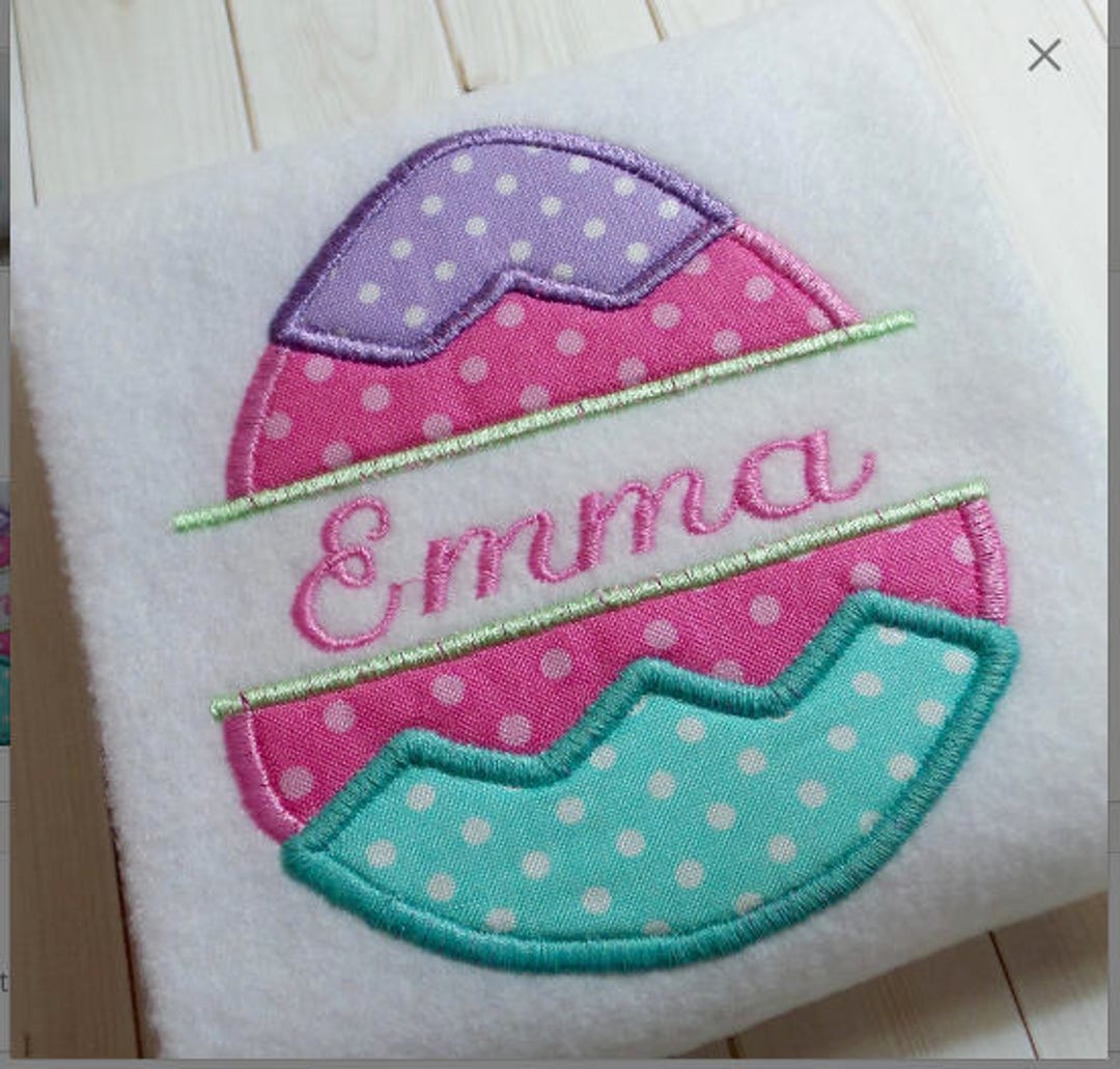 Applique Easter Egg Machine Embroidery Instant Download Design