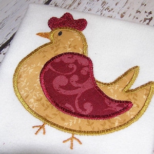 applique rooster machine embroidery instant download design, appliqué hen, farm animal, appliqué rooster design, kitchen rooster design