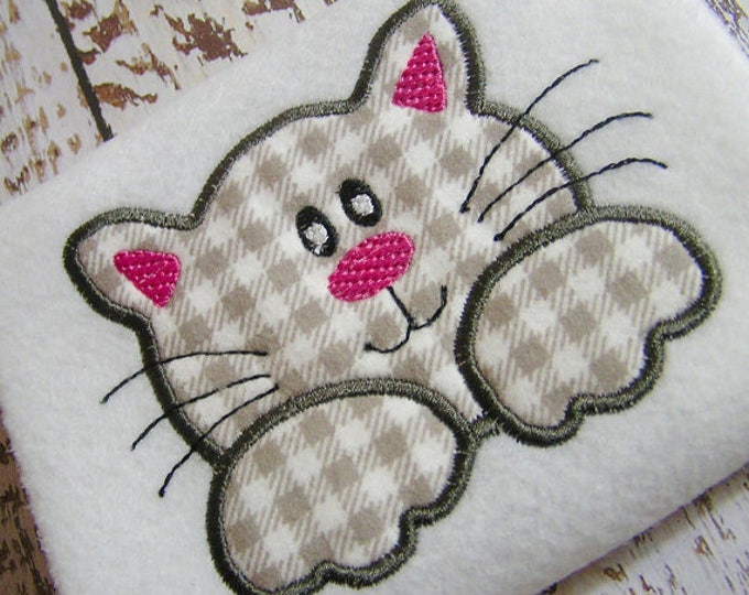 Applique Cat Machine Embroidery Design, Applique Kitten Design ...
